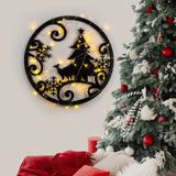 Decorațiune de perete din metal XMASBLACK - 027, Negru, 60x60x0 cm