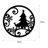 Decorațiune de perete din metal XMASBLACK - 027, Negru, 60x60x0 cm
