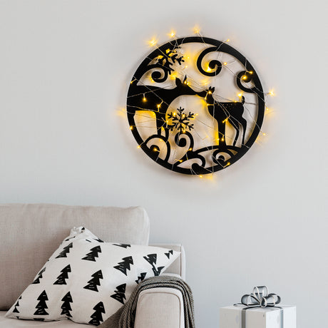 Decorațiune de perete din metal XMASBLACK - 029, Negru, 60x60x0 cm