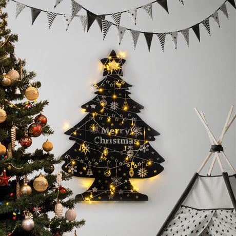Decorațiune de perete din metal XMASBLACK - 031, Negru, 70x100x0 cm