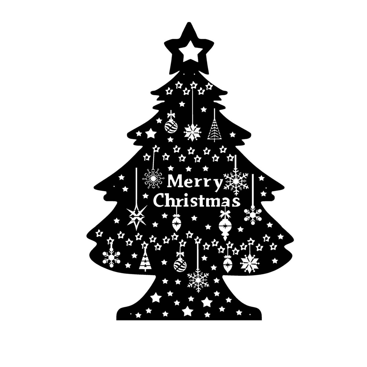 Decorațiune de perete din metal XMASBLACK - 031, Negru, 70x100x0 cm