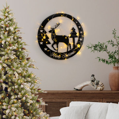 Decorațiune de perete din metal XMASBLACK - 032, Negru, 60x60x0 cm