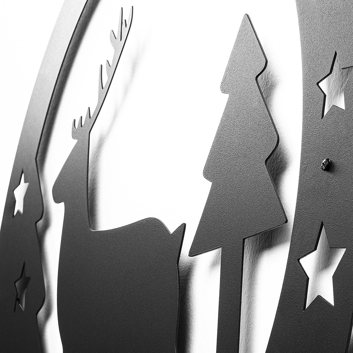 Decorațiune de perete din metal XMASBLACK - 032, Negru, 60x60x0 cm