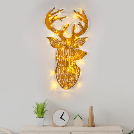 Decorațiune de perete din metal XMASGOLD - 003, Auriu, 36x56x0 cm