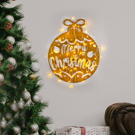 Decorațiune de perete din metal XMASGOLD - 007, Auriu, 51x56x0 cm