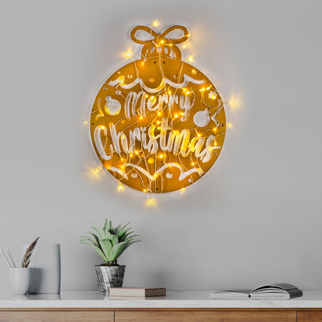 Decorațiune de perete din metal XMASGOLD - 007, Auriu, 51x56x0 cm