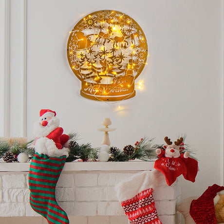 Decorațiune de perete din metal XMASGOLD - 025, Auriu, 44x50x0 cm
