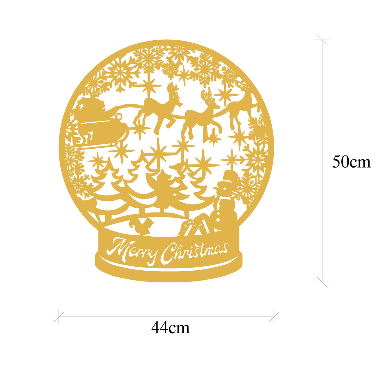 Decorațiune de perete din metal XMASGOLD - 025, Auriu, 44x50x0 cm