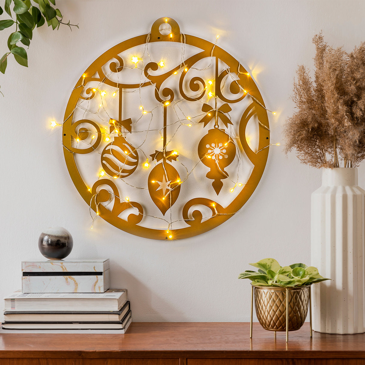 Decorațiune de perete din metal XMASGOLD - 028, Auriu, 60x64x0 cm