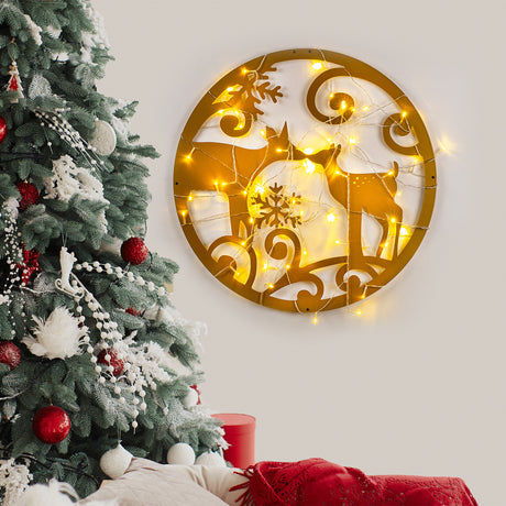 Decorațiune de perete din metal XMASGOLD - 029, Auriu, 60x60x0 cm