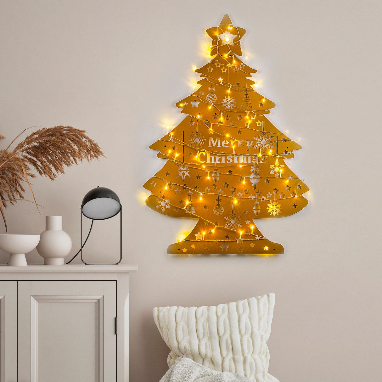 Decorațiune de perete din metal XMASGOLD - 031, Negru, 70x100x0 cm