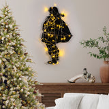 Decorațiune de perete din metal XMASBLACK - 005, Negru, 37x68x0 cm