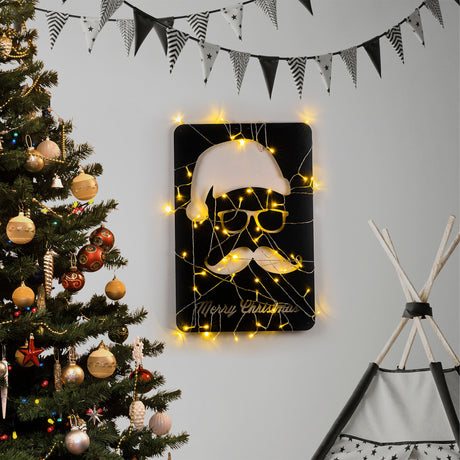 Decorațiune de perete din metal XMASBLACK - 006, Negru, 39x59x0 cm