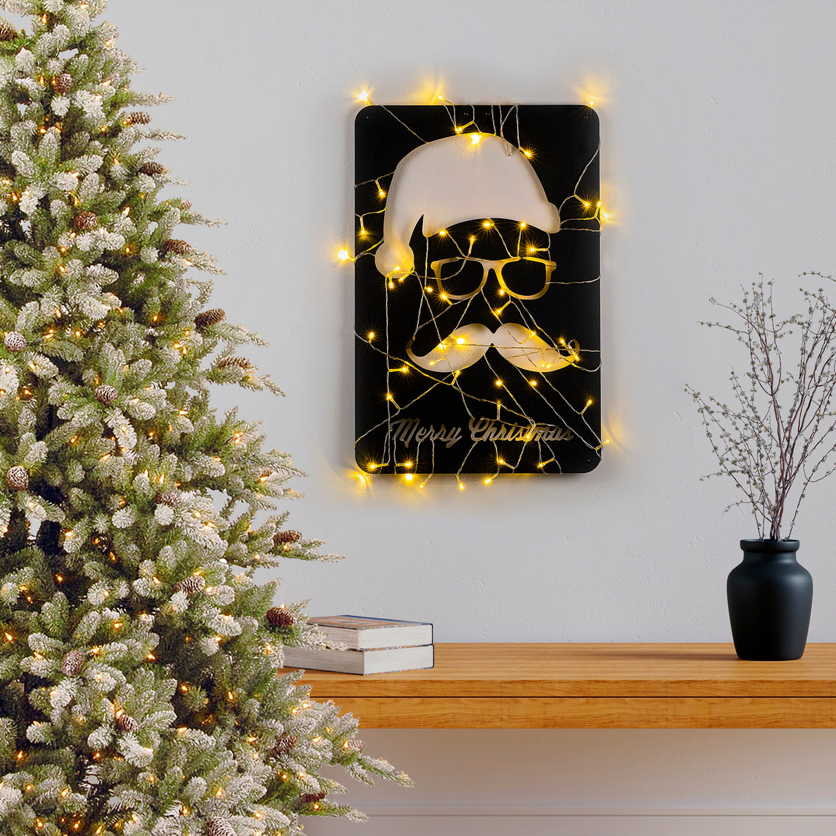 Decorațiune de perete din metal XMASBLACK - 006, Negru, 39x59x0 cm