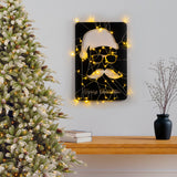 Decorațiune de perete din metal XMASBLACK - 006, Negru, 39x59x0 cm