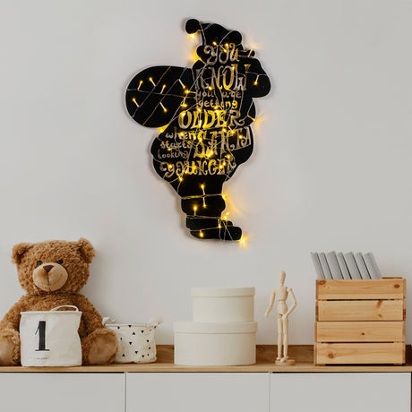 Decorațiune de perete din metal XMASBLACK - 009, Negru, 40x69x0 cm