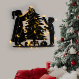 Decorațiune de perete din metal XMASBLACK - 016, Negru, 39x64x0 cm