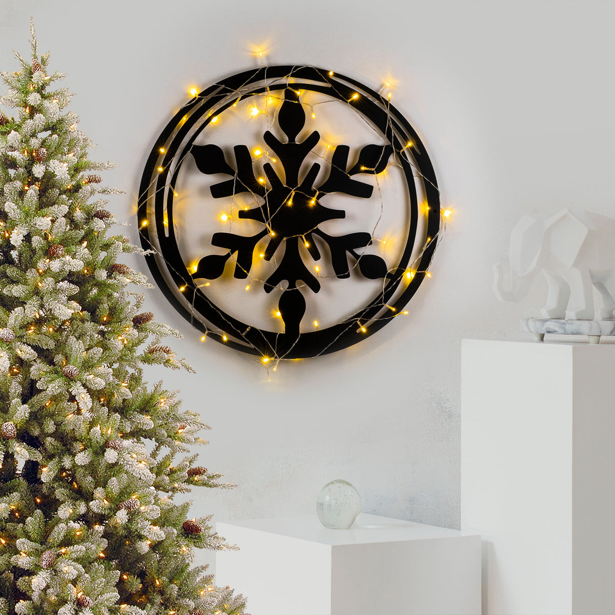 Decorațiune de perete din metal XMASBLACK - 020, Negru, 62x56x0.12 cm, SKU 936TNL1115, imagine 1