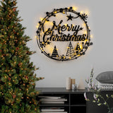 Decorațiune de perete din metal XMASBLACK - 021, Negru, 60x72x0 cm