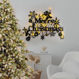 Decorațiune de perete din metal XMASBLACK - 023, Negru, 95x69x0 cm