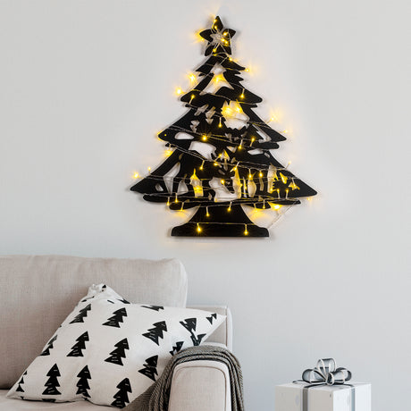 Decorațiune de perete din metal XMASBLACK - 024, Negru, 59x70x0 cm