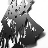 Decorațiune de perete din metal XMASBLACK - 024, Negru, 59x70x0 cm