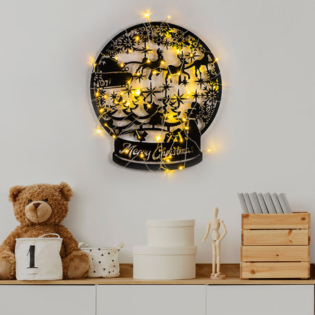 Decorațiune de perete din metal XMASBLACK - 025, Negru, 44x50x0 cm