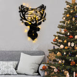 Decorațiune de perete din metal XMASBLACK - 026, Negru, 52x70x0 cm