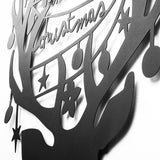 Decorațiune de perete din metal XMASBLACK - 026, Negru, 52x70x0 cm