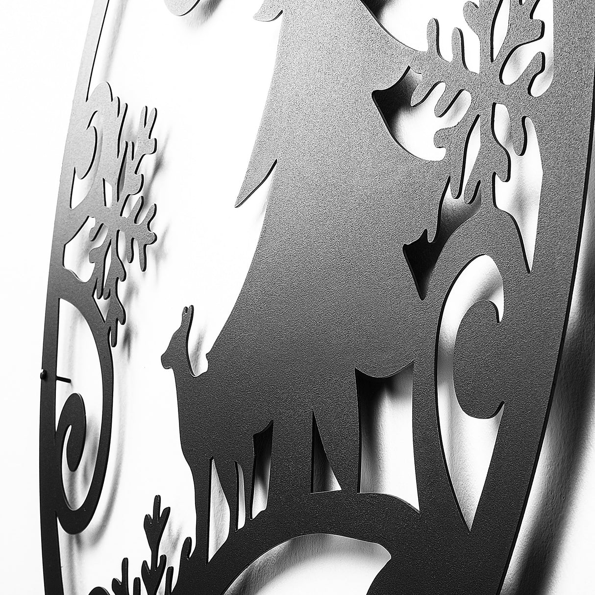 Decorațiune de perete din metal XMASBLACK - 027, Negru, 60x60x0 cm