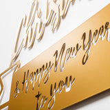 Decorațiune de perete din metal XMASGOLD - 004, Auriu, 67x62x0 cm