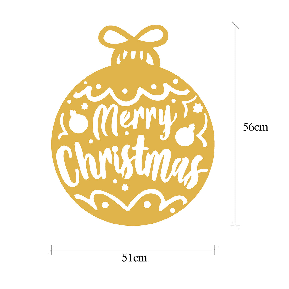 Decorațiune de perete din metal XMASGOLD - 007, Auriu, 51x56x0 cm