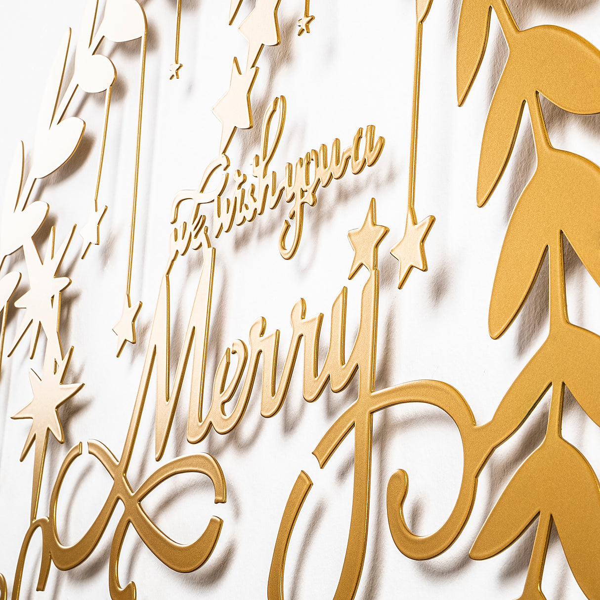 Decorațiune de perete din metal XMASGOLD - 010, Auriu, 59x56x0 cm