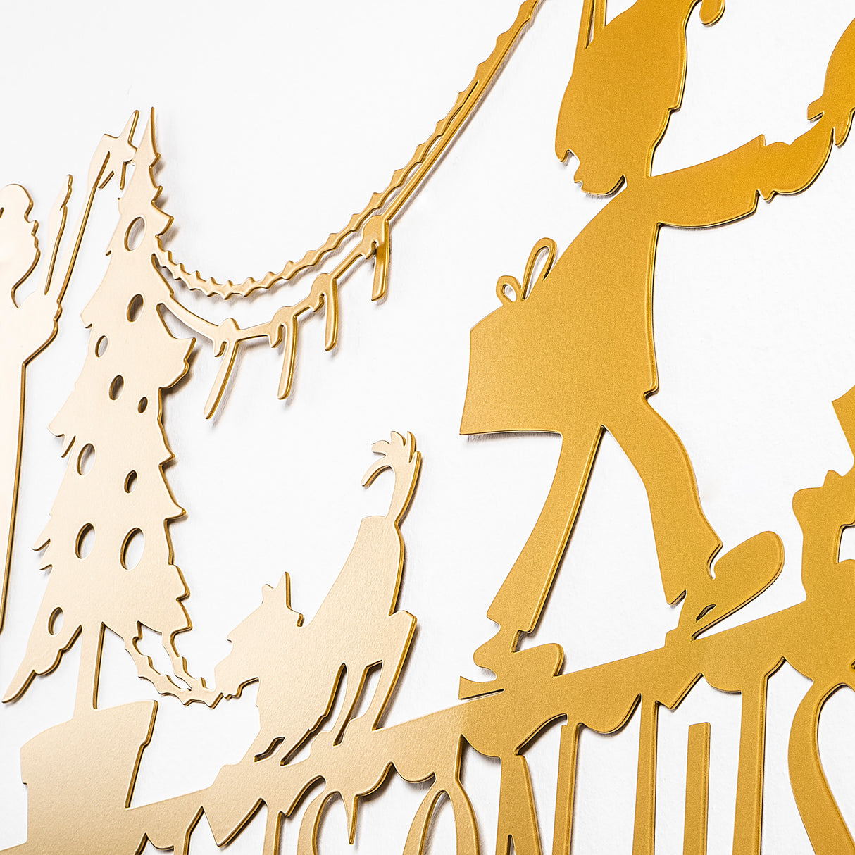 Decorațiune de perete din metal XMASGOLD - 011, Auriu, 70x47x0 cm