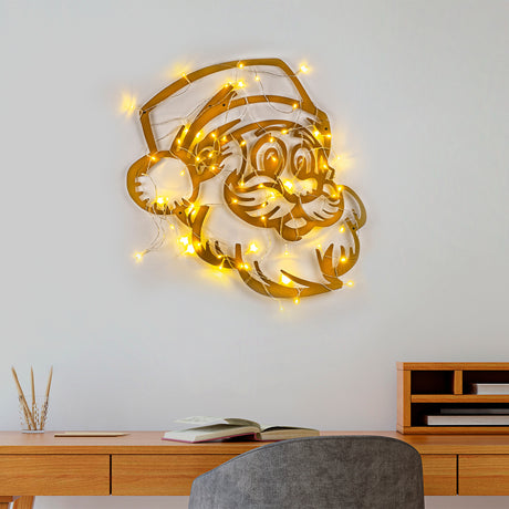 Decorațiune de perete din metal XMASGOLD - 014, Auriu, 61x59x0 cm