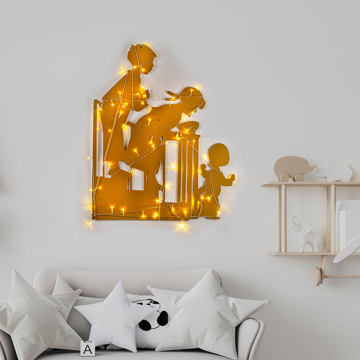 Decorațiune de perete din metal XMASGOLD - 018, Auriu, 39x86x0 cm