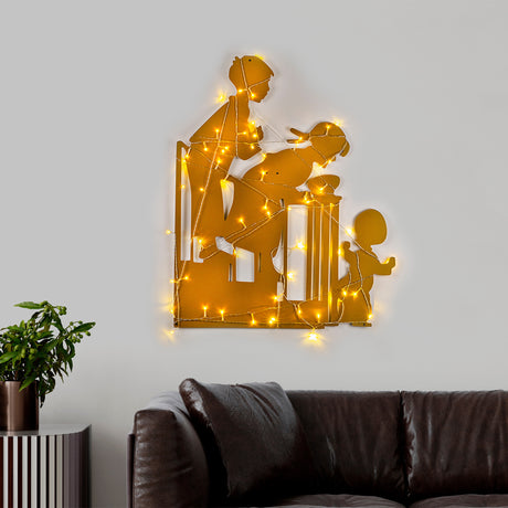 Decorațiune de perete din metal XMASGOLD - 018, Auriu, 39x86x0 cm
