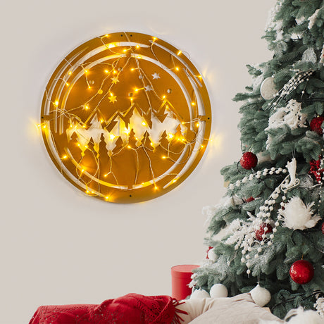 Decorațiune de perete din metal XMASGOLD - 019, Auriu, 61x61x0 cm