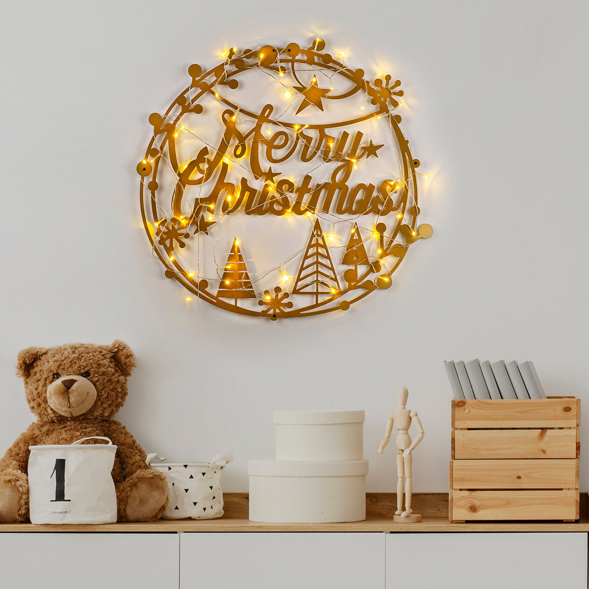 Decorațiune de perete din metal XMASGOLD - 021, Auriu, 60x72x0 cm