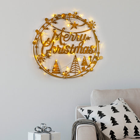Decorațiune de perete din metal XMASGOLD - 021, Auriu, 60x72x0 cm