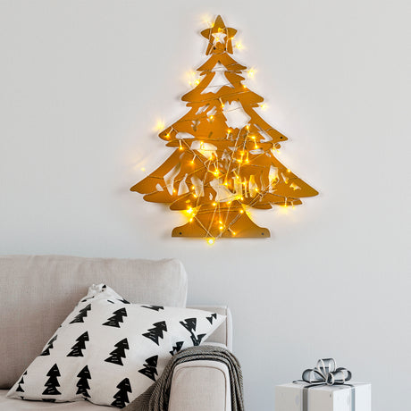 Decorațiune de perete din metal XMASGOLD - 024, Auriu, 59x70x0 cm
