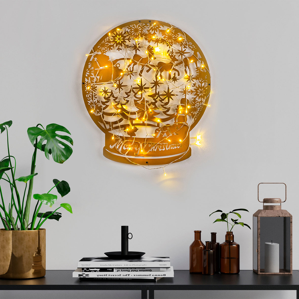 Decorațiune de perete din metal XMASGOLD - 025, Auriu, 44x50x0 cm