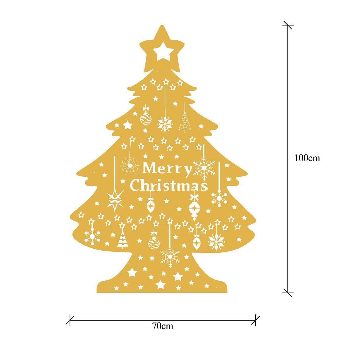 Decorațiune de perete din metal XMASGOLD - 031, Negru, 70x100x0 cm