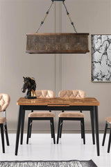 Lustră 8574-4, Bronze - Dark walnut, Ø70x25 cm