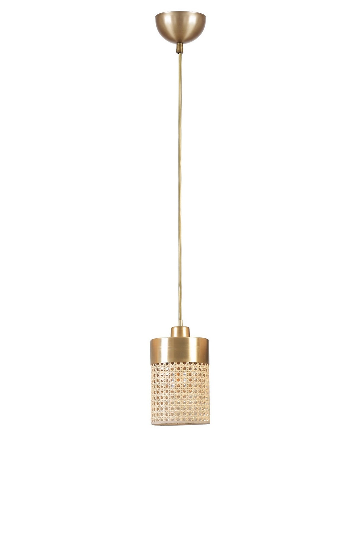 Lustră 8704-1, Rattan - Auriu, Ø14x70 cm