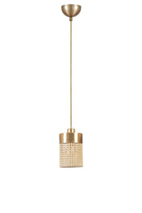 Lustră 8704-1, Rattan - Auriu, Ø14x70 cm