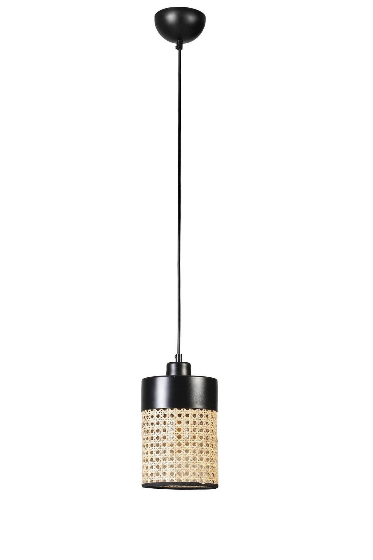 Lustră 8705-1, Rattan - Negru, Ø14x70 cm
