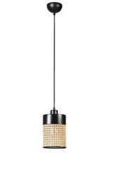 Lustră 8705-1, Rattan - Negru, Ø14x70 cm