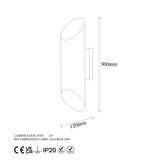 Aplică de perete Cut - 11815, Alb, Ø8x30 cm