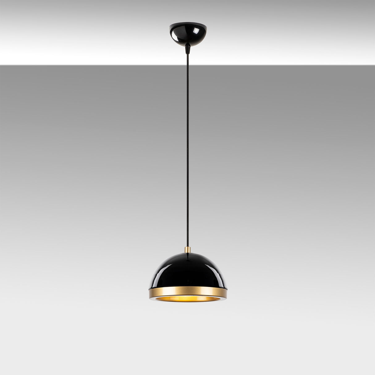 Lustră Fenerci - 11537, Negru - Auriu, Ø20x111 cm